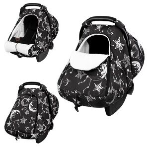 Stylish Black and White Kids Car Seat Cover